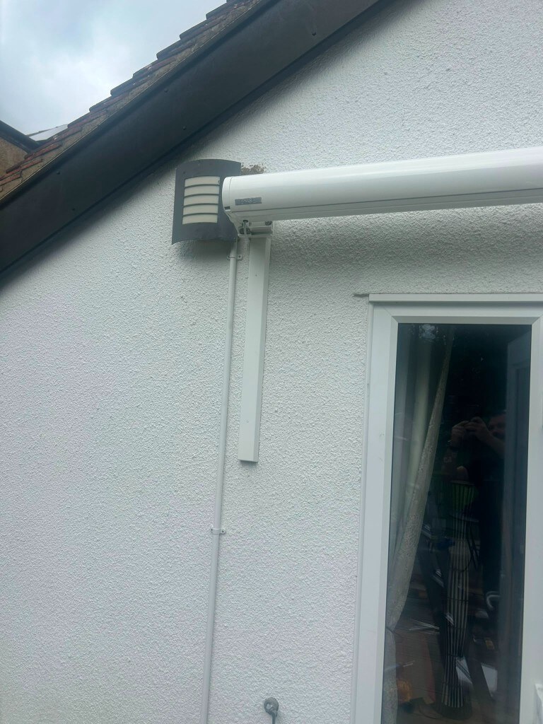 Tall white stainless steel spreader awning bracket by LoadBear
