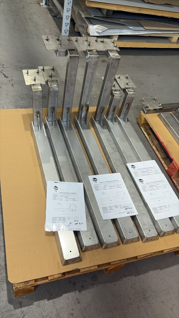 LoadBear Extreme Gutter Brackets with order forms ready for powder coating — July batch
