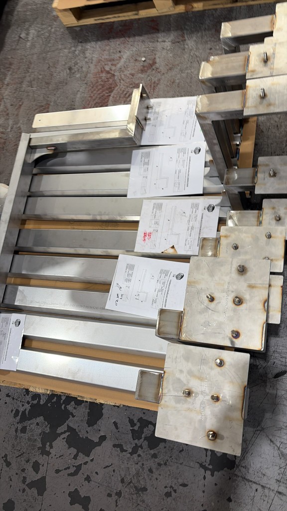 Bespoke LoadBear awning brackets with engineering drawings inspected before paint