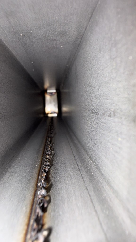 Internal tunnel view through a reinforced LoadBear Extreme Gutter Bracket section