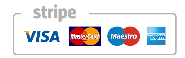 Secure payments by Stripe — Visa, Mastercard, Maestro, American Express accepted